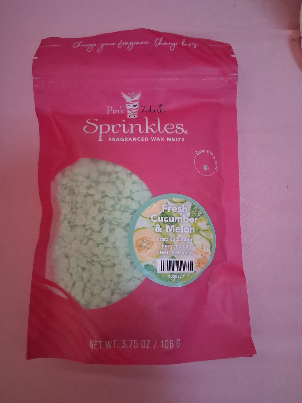 Pink Zebra Sprinkles Fresh Cucumber & Melon Fragranced Wax Melts - Mint Green